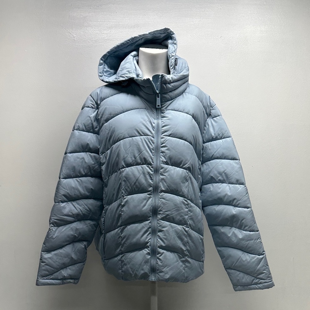 Calvin Klein Sorona Aura Puffer Jacket Quilted Winter Coat Light Blue Size XXL